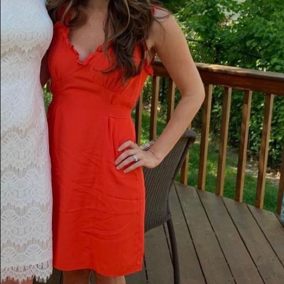 Line & Dot- Karla Dress in Tangerine red - Picture 2 of 2